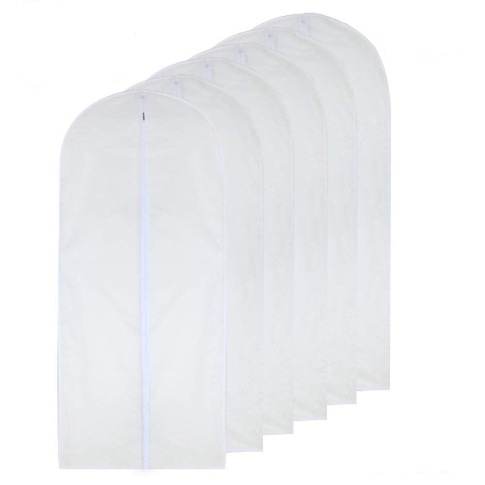 Garment Bags for Hanging Clothes Travel (Set of 12) Clothes Storage Bags Closet Cover for Open Closet with Zipper for Suit, Sweaters Travel Laundry Wardrobe Closet Garment Dust Cover