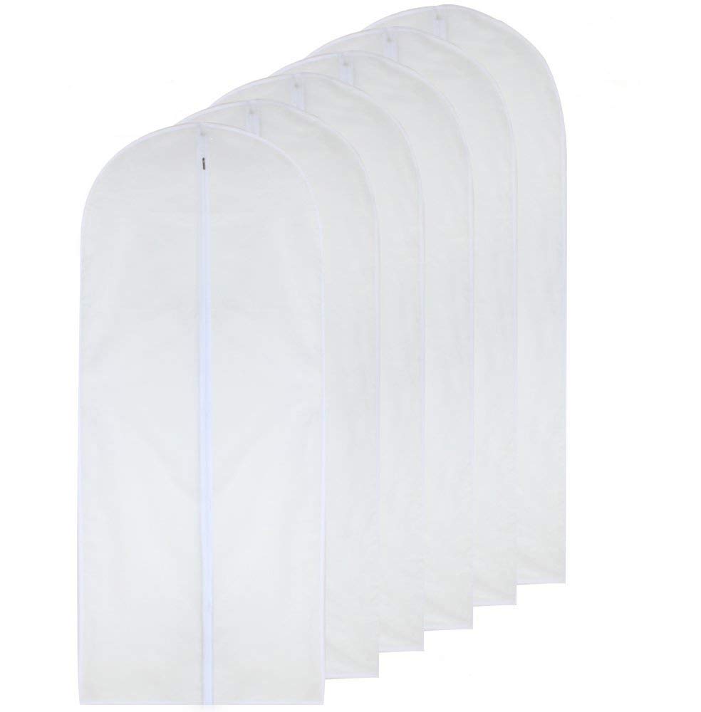Garment Bags for Hanging Clothes Travel (Set of 12) Clothes Storage Bags Closet Cover for Open Closet with Zipper for Suit, Sweaters Travel Laundry Wardrobe Closet Garment Dust Cover