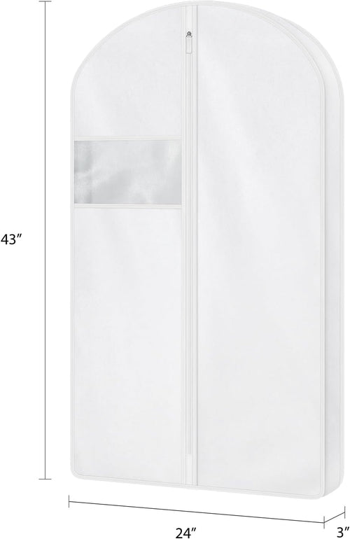 43 Inch Cotton Garment Bag for Hanging Clothes, 2 Pack Suit Bag