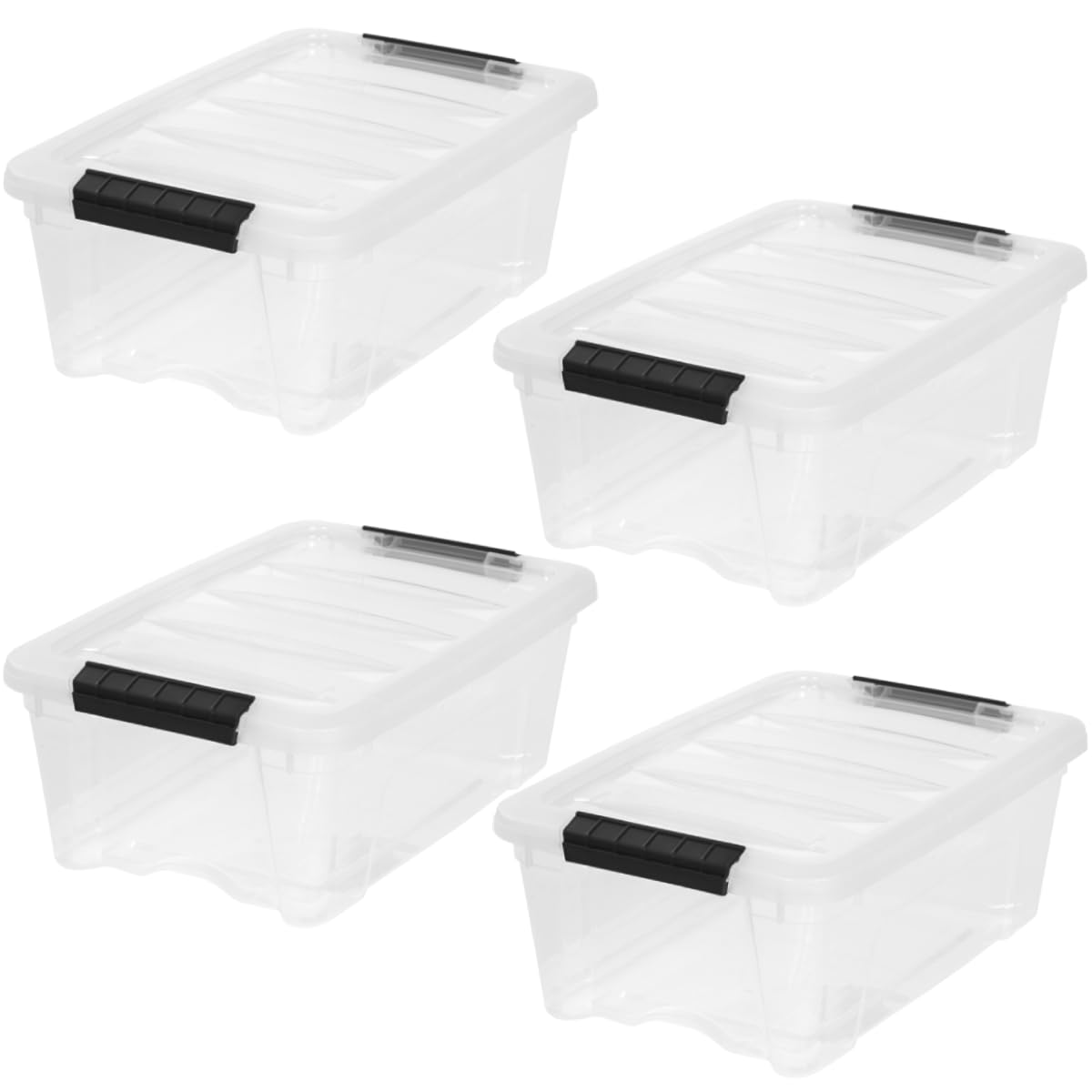 IRIS USA 2-Pack 27 Quart Storage Bins with Lids, Clear