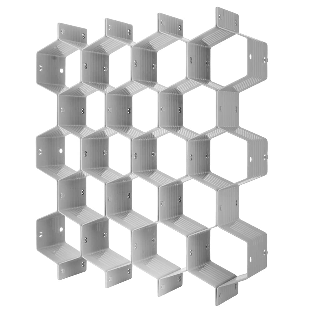 Poeland Drawer Divider Organizer 8pcs DIY Plastic Grid Honeycomb Drawer Divider White 2 Pack