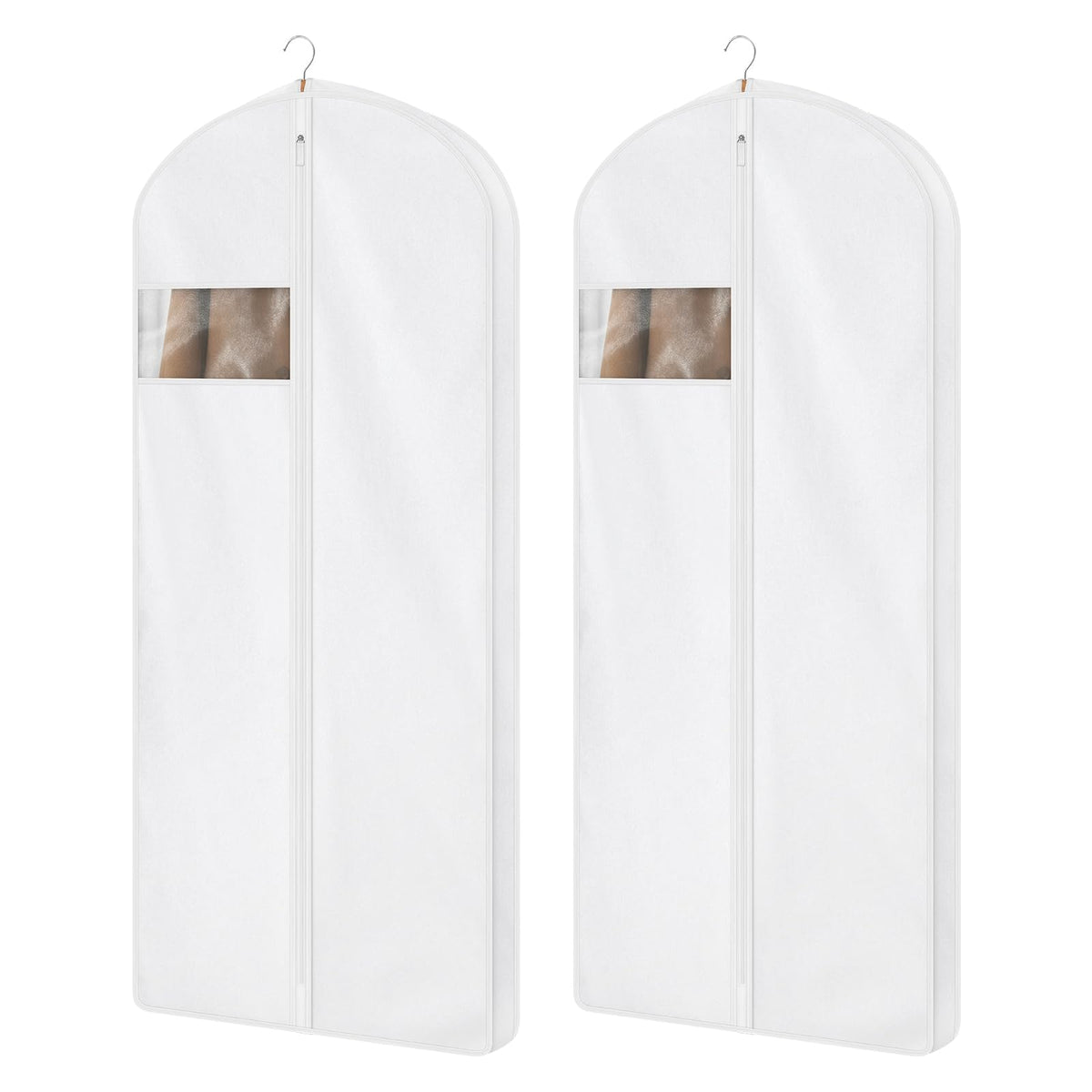 43 Inch Cotton Garment Bag for Hanging Clothes, 2 Pack Suit Bag