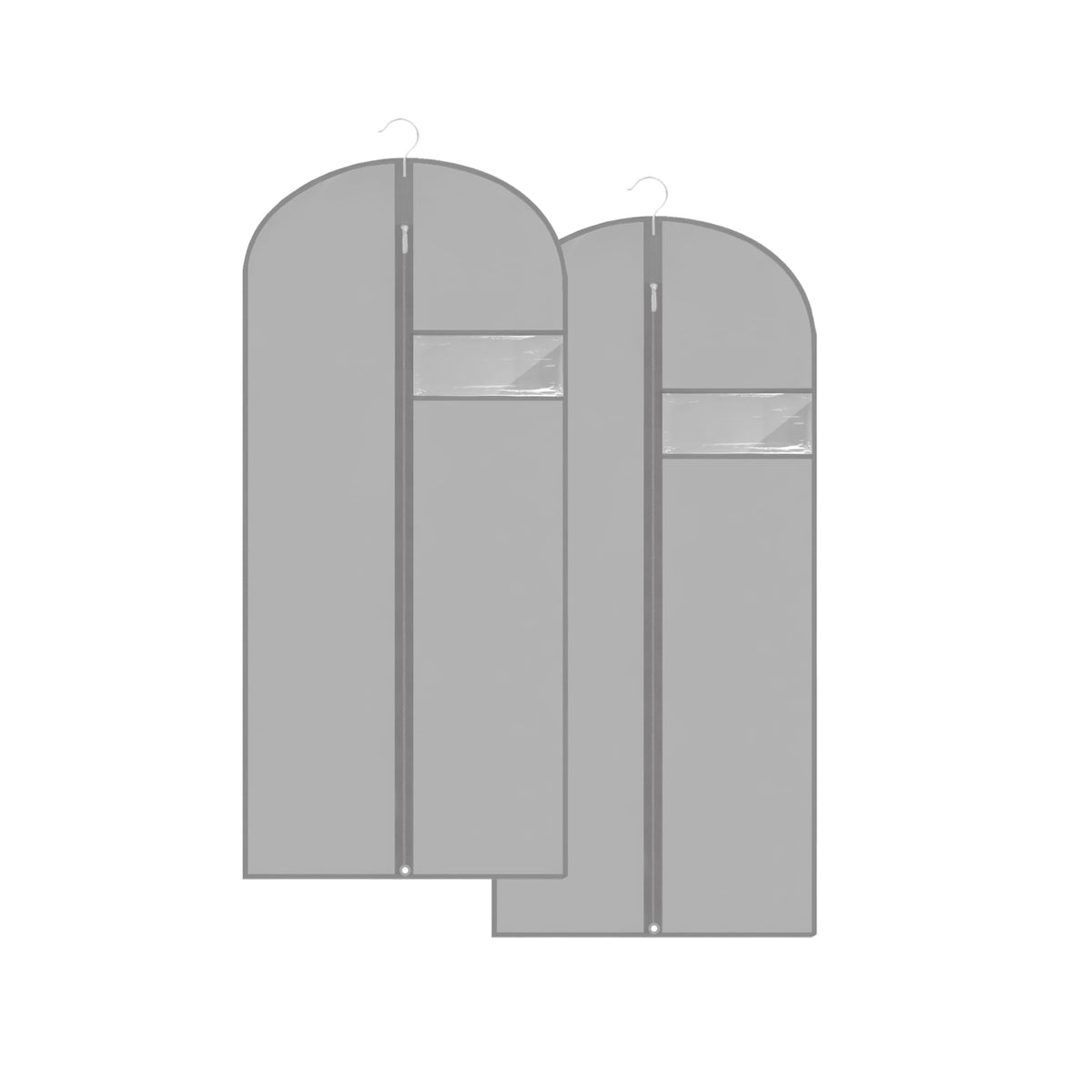 Dress Bags for Gowns Long, 65'' Garment Bags for Hanging Clothes, Suit Bag Cover for Storage and Travel, 2 Pack (Black)