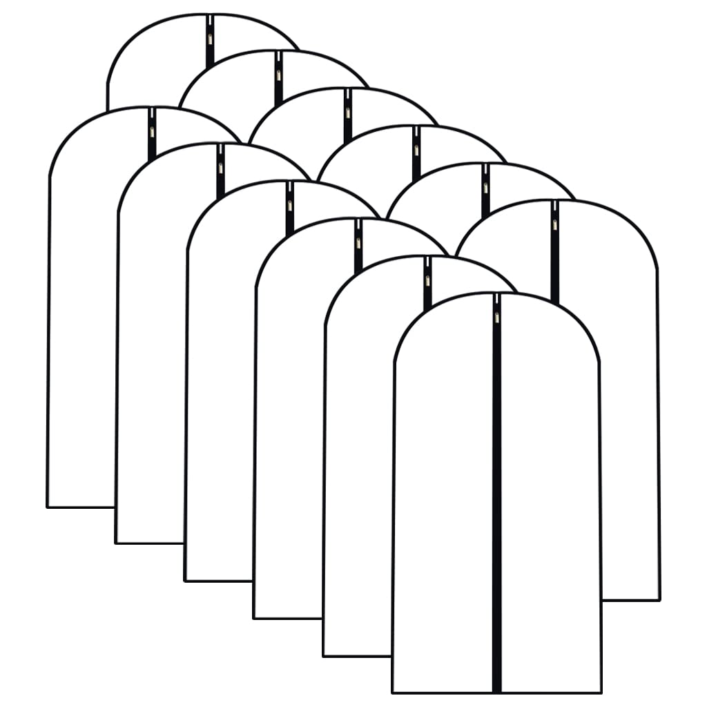 Garment Bags for Hanging Clothes Travel (Set of 12) Clothes Storage Bags Closet Cover for Open Closet with Zipper for Suit, Sweaters Travel Laundry Wardrobe Closet Garment Dust Cover
