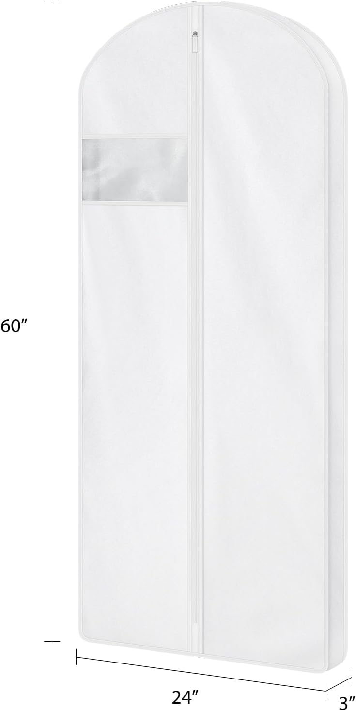 60" Cotton Garment Bag for Hanging Clothes, Dress Bags for Gowns