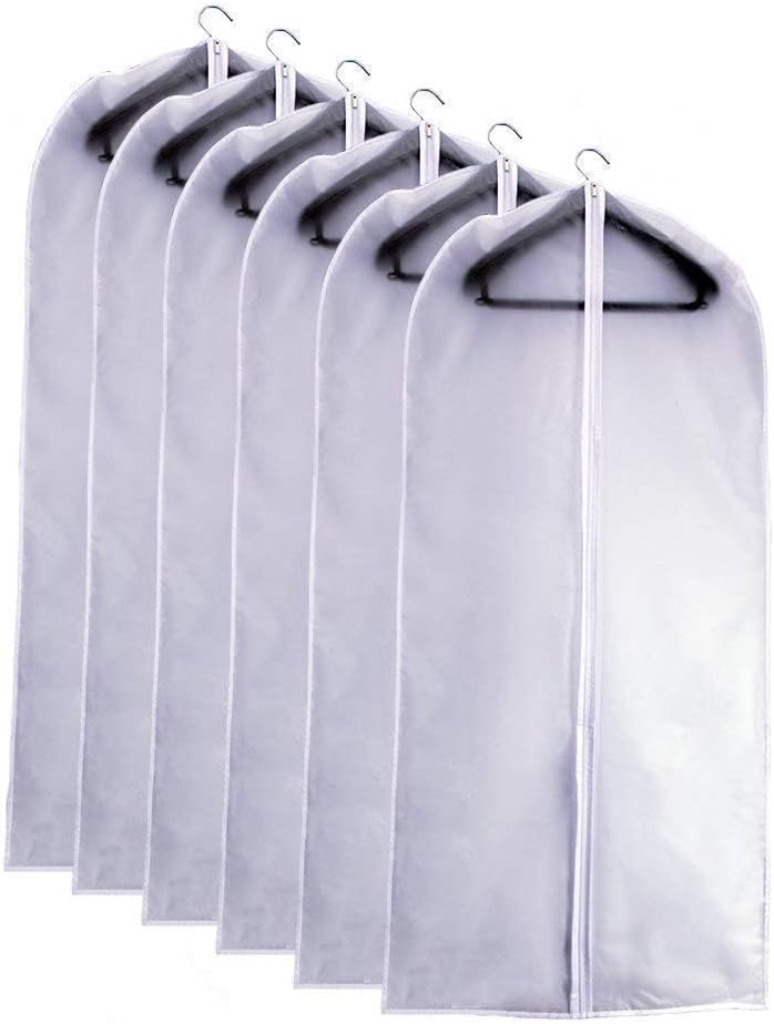 Garment Bags for Hanging Clothes 24" x 40"Coat Covers for Closet Foldable Washable Dress Bags for Hanging Clothes for Long Dress Dance Costumes Suits Gowns Coats