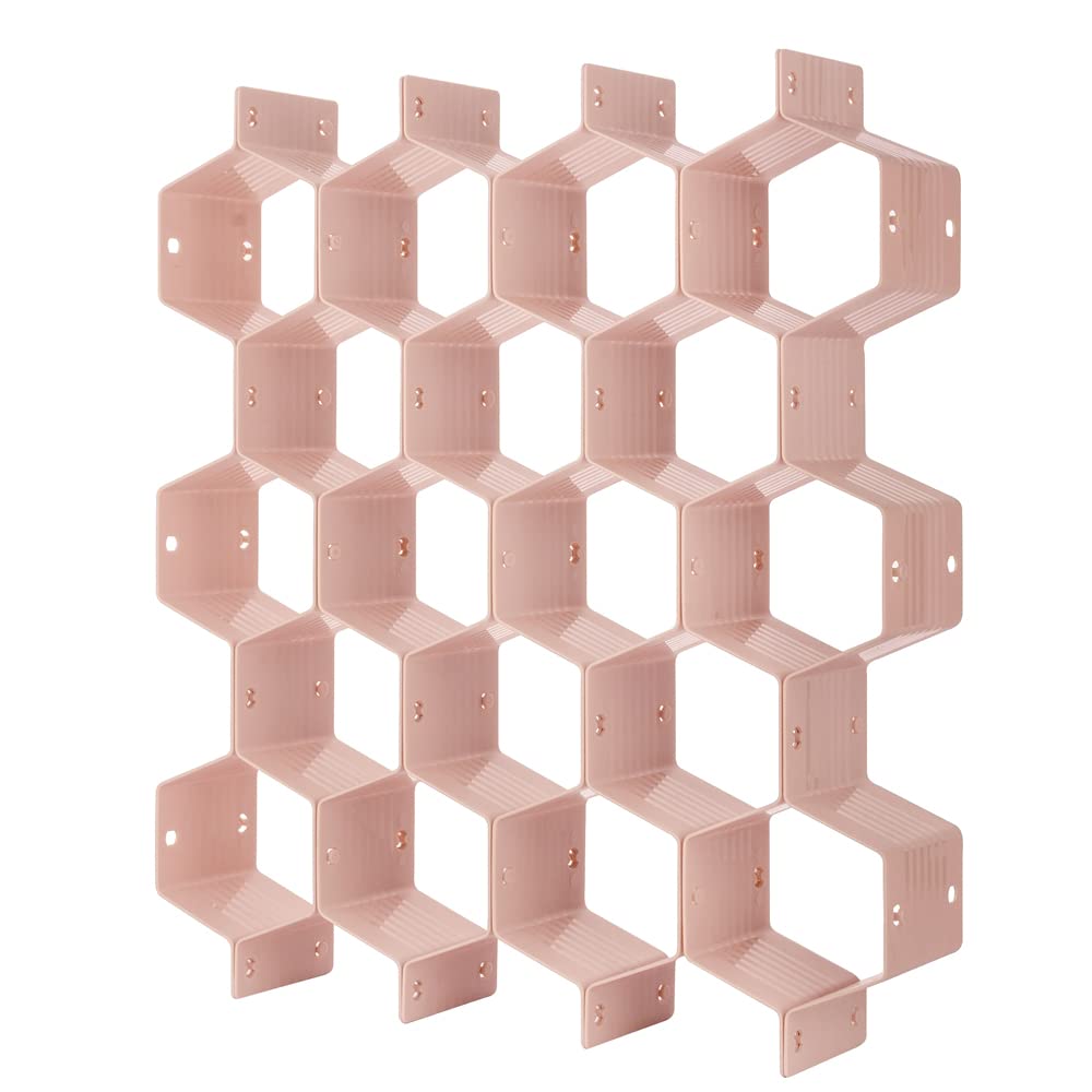Poeland Drawer Divider Organizer 8pcs DIY Plastic Grid Honeycomb Drawer Divider White 2 Pack