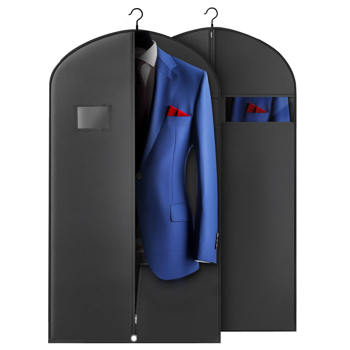 Hleelomi 2 Pack 40-in Garment Bag for Hanging Clothes Suit Bag Black