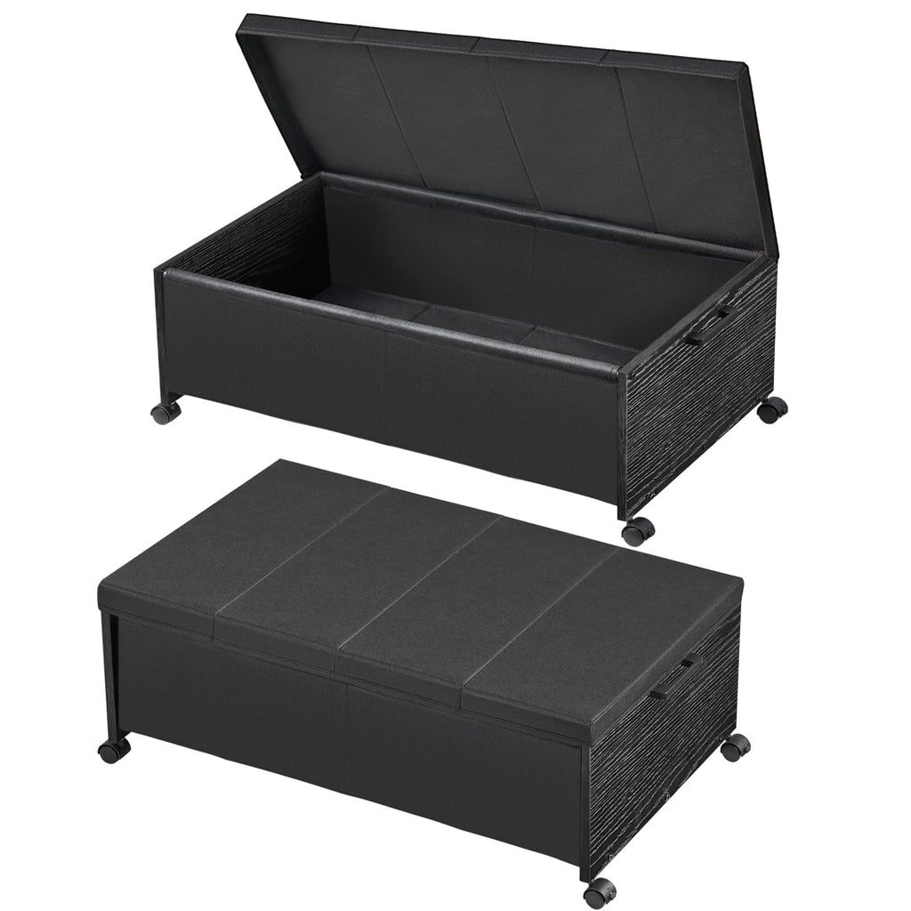 FOUCSSOMEI Under Bed Drawers on Wheels, XXXXL Size, UnderBed Storage with Wheels, Wooden Under Bed Storage, Heavy Duty, Patented Design