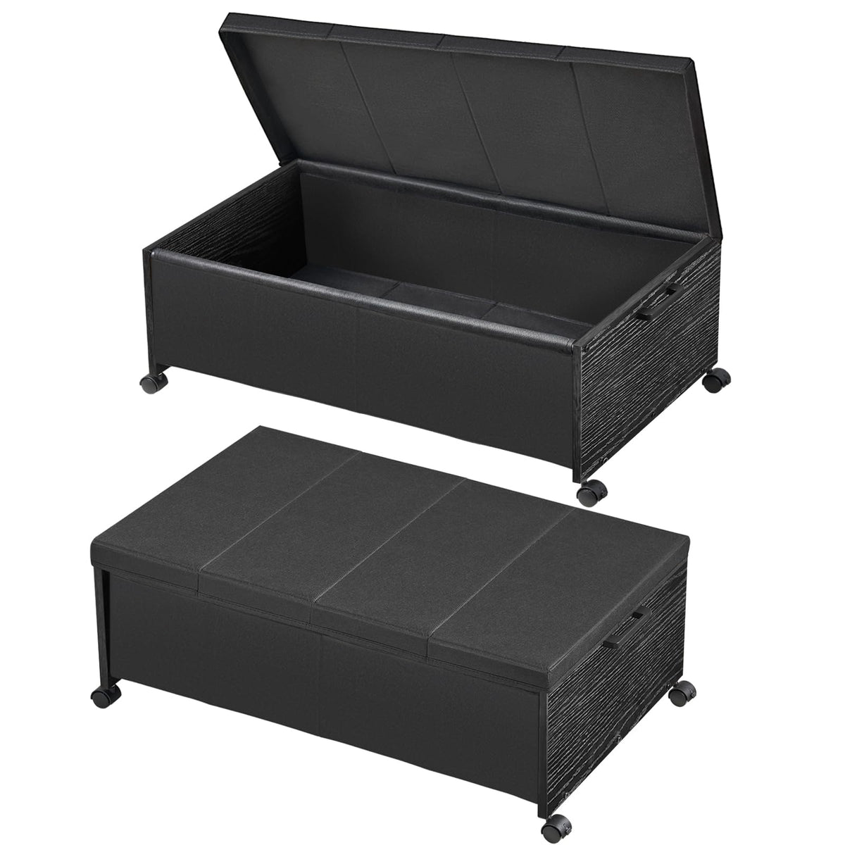 FOUCSSOMEI Under Bed Drawers on Wheels, XXXXL Size, UnderBed Storage with Wheels, Wooden Under Bed Storage, Heavy Duty, Patented Design