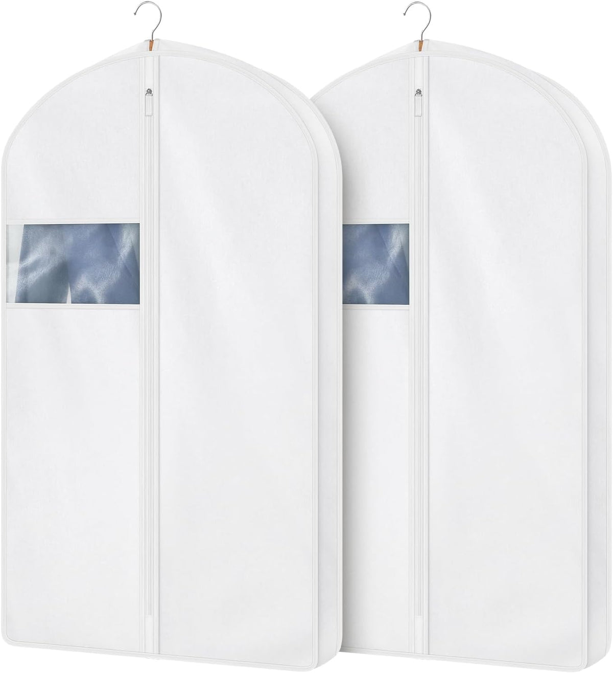 43 Inch Cotton Garment Bag for Hanging Clothes, 2 Pack Suit Bag