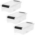 IRIS USA 2-Pack 27 Quart Storage Bins with Lids, Clear