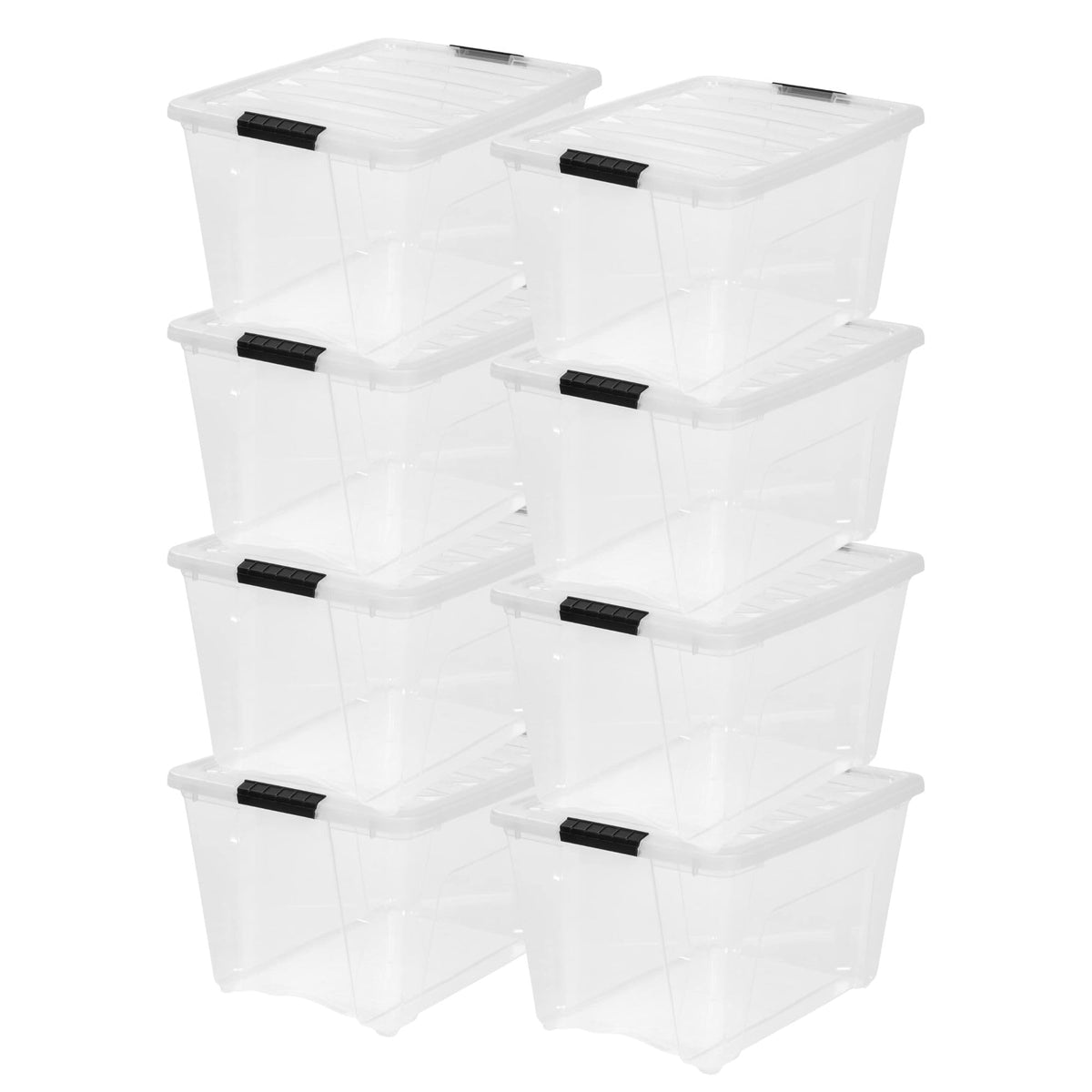 IRIS USA 2-Pack 27 Quart Storage Bins with Lids, Clear