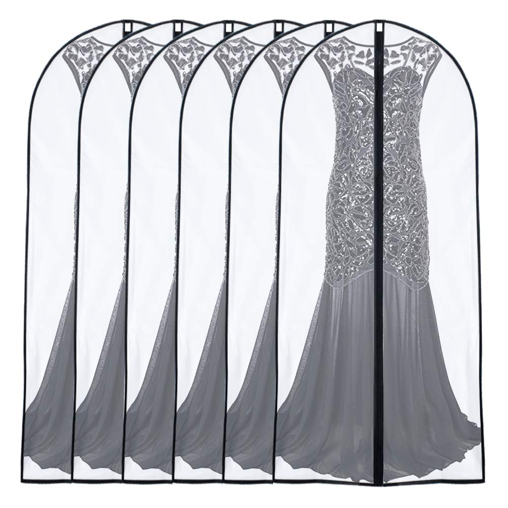 Garment Bags for Hanging Clothes 24" x 40"Coat Covers for Closet Foldable Washable Dress Bags for Hanging Clothes for Long Dress Dance Costumes Suits Gowns Coats