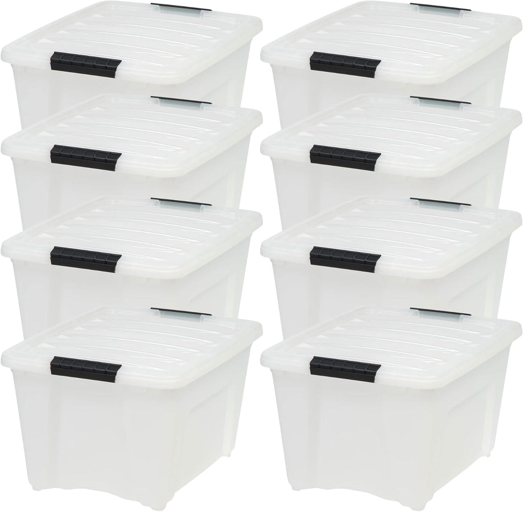 IRIS USA 2-Pack 27 Quart Storage Bins with Lids, Clear