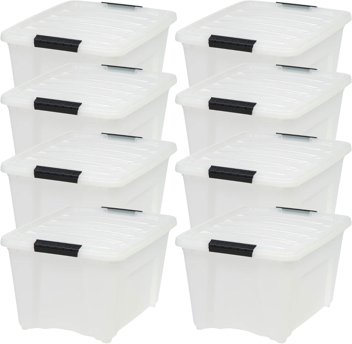IRIS USA 2-Pack 27 Quart Storage Bins with Lids, Clear