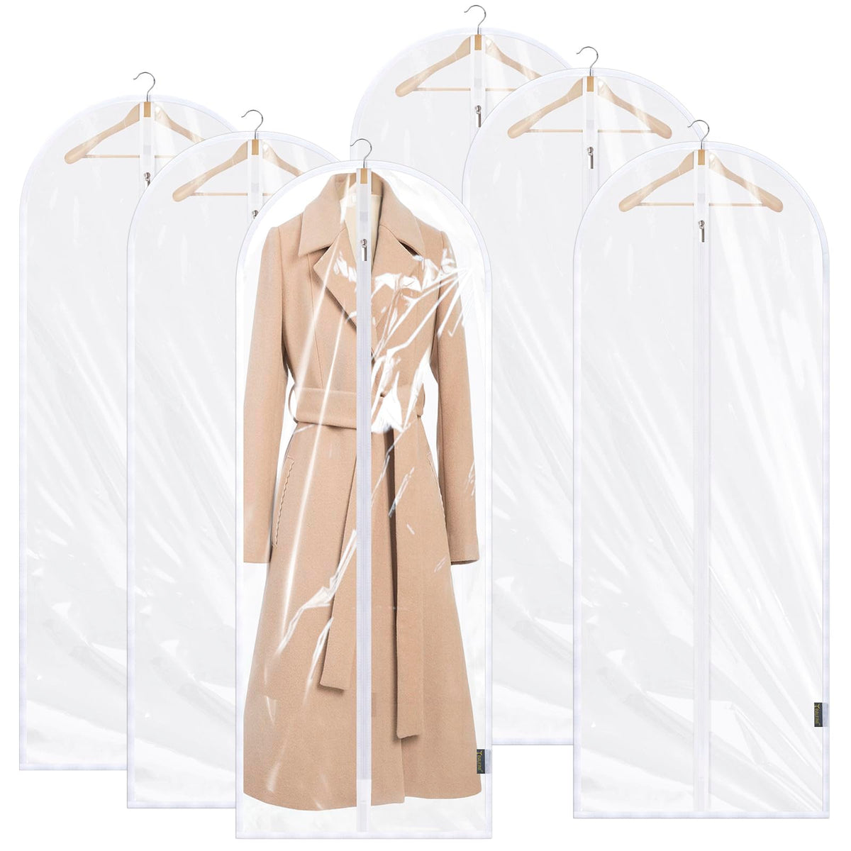 BALEINE 2PK Clear Garment Bags for Hanging Clothes, 40" Dress Suit Bag