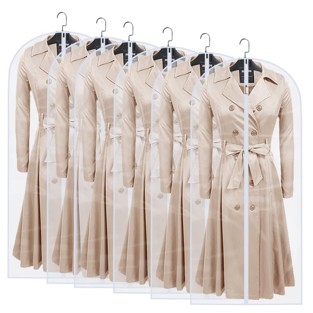 Garment Bags for Hanging Clothes Travel (Set of 12) Clothes Storage Bags Closet Cover for Open Closet with Zipper for Suit, Sweaters Travel Laundry Wardrobe Closet Garment Dust Cover