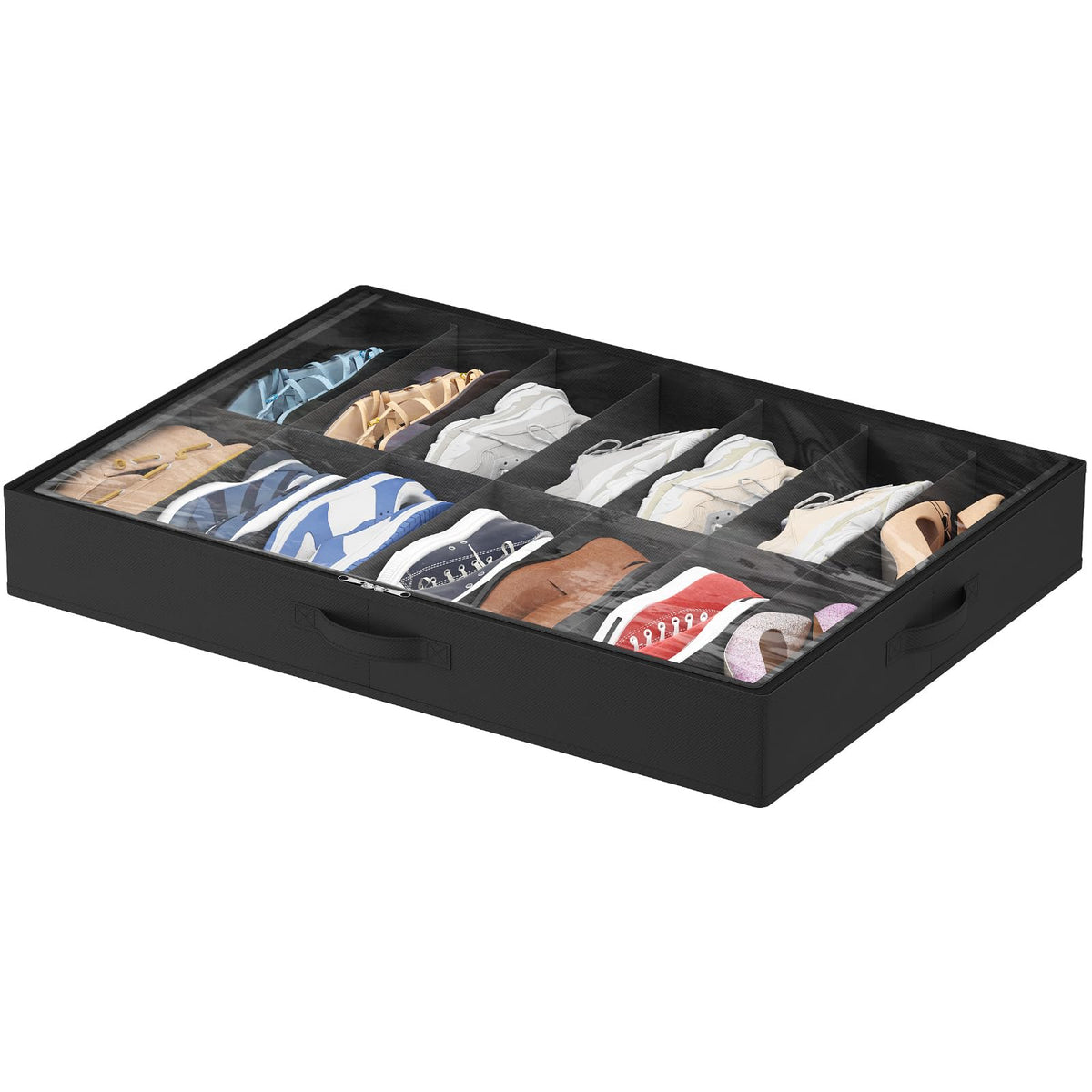 Lifewit Under Bed Shoe Storage Organizer Container, 3 Pack(12 Shoes Cells)