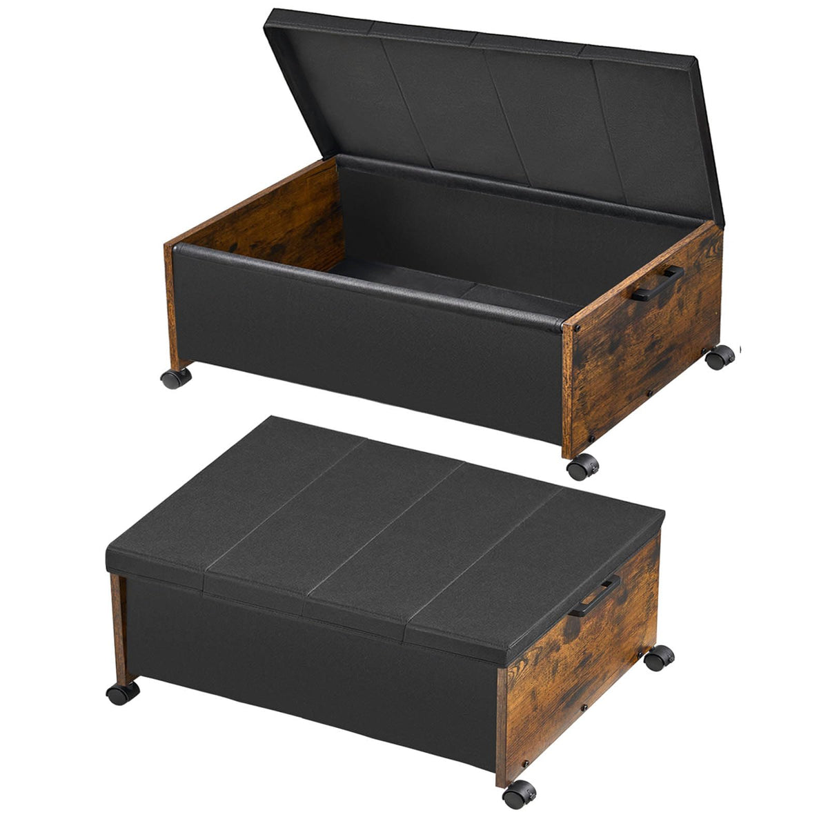 FOUCSSOMEI Under Bed Drawers on Wheels, XXXXL Size, UnderBed Storage with Wheels, Wooden Under Bed Storage, Heavy Duty, Patented Design