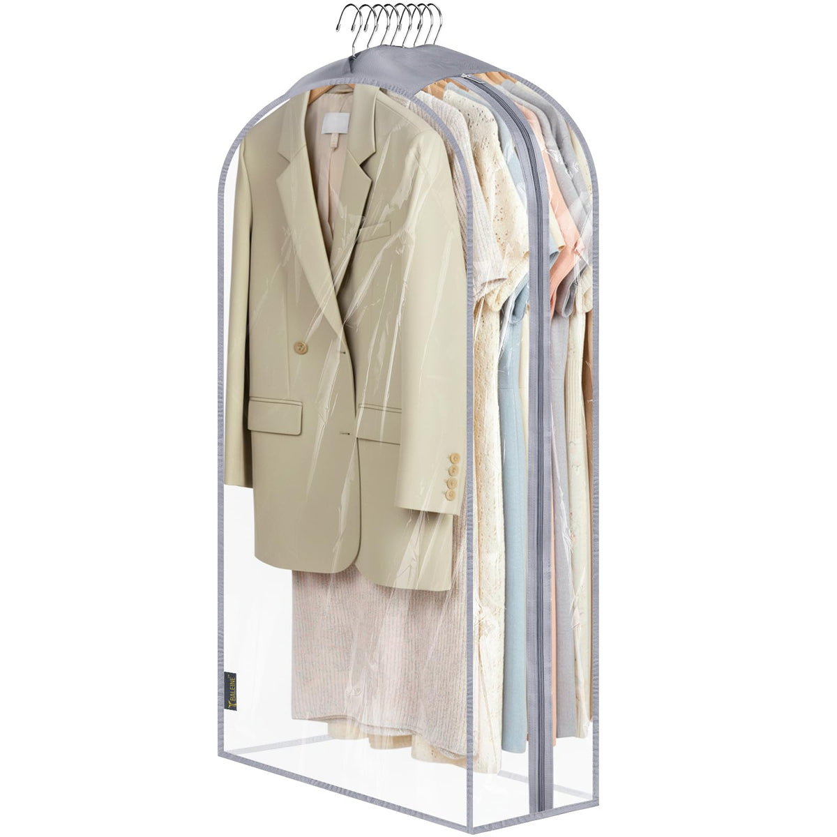BALEINE 2PK Clear Garment Bags for Hanging Clothes, 40" Dress Suit Bag