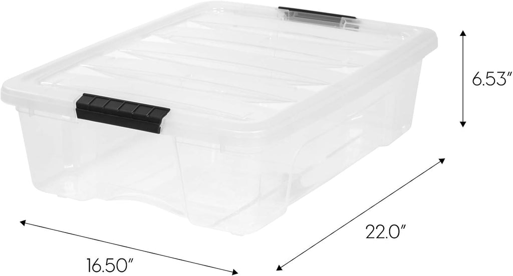 IRIS USA 2-Pack 27 Quart Storage Bins with Lids, Clear