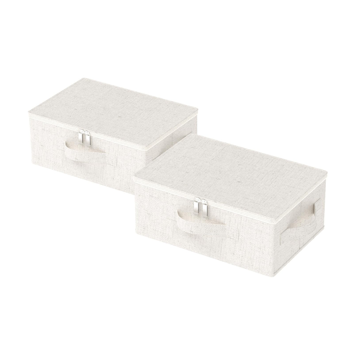 Underbed Storage Baskets with Lids,14.9x10.2x5.9in,Beige,2 Pack