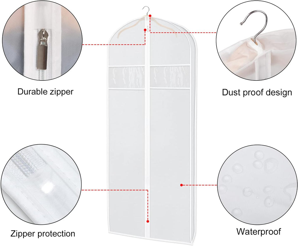 Zilink Dress Garment Bag for Storage Dress Cover Bag for Long Dresses 72 in