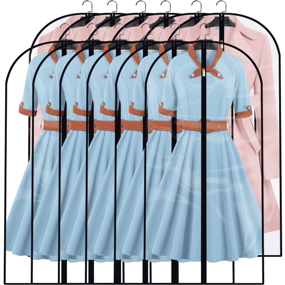 Garment Bags for Hanging Clothes Travel (Set of 12) Clothes Storage Bags Closet Cover for Open Closet with Zipper for Suit, Sweaters Travel Laundry Wardrobe Closet Garment Dust Cover
