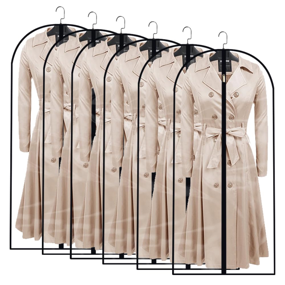 Garment Bags for Hanging Clothes Travel (Set of 12) Clothes Storage Bags Closet Cover for Open Closet with Zipper for Suit, Sweaters Travel Laundry Wardrobe Closet Garment Dust Cover