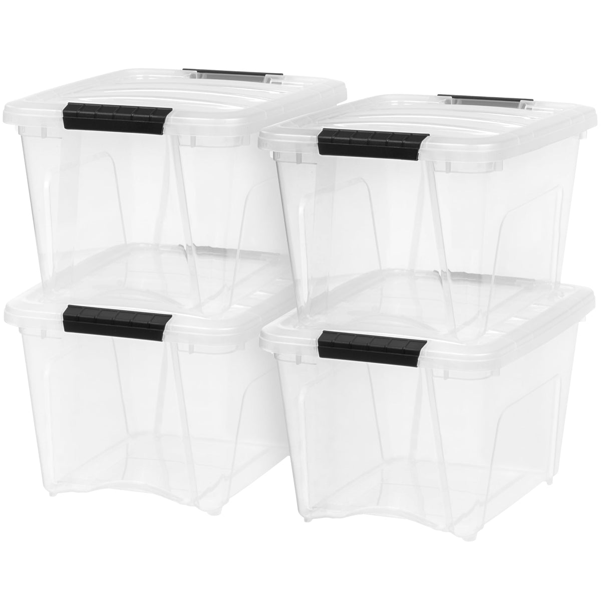 IRIS USA 2-Pack 27 Quart Storage Bins with Lids, Clear
