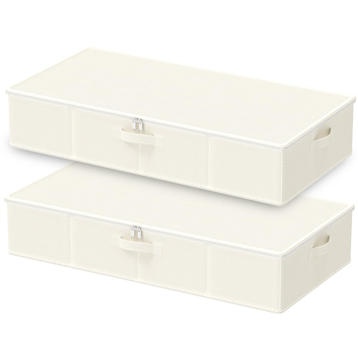 Under Bed Storage Containers, 2 Pack, Beige, 23.6x11.8x5.9 In