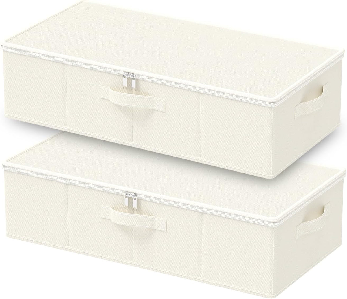 Under Bed Storage Containers, 2 Pack, Beige, 23.6x11.8x5.9 In