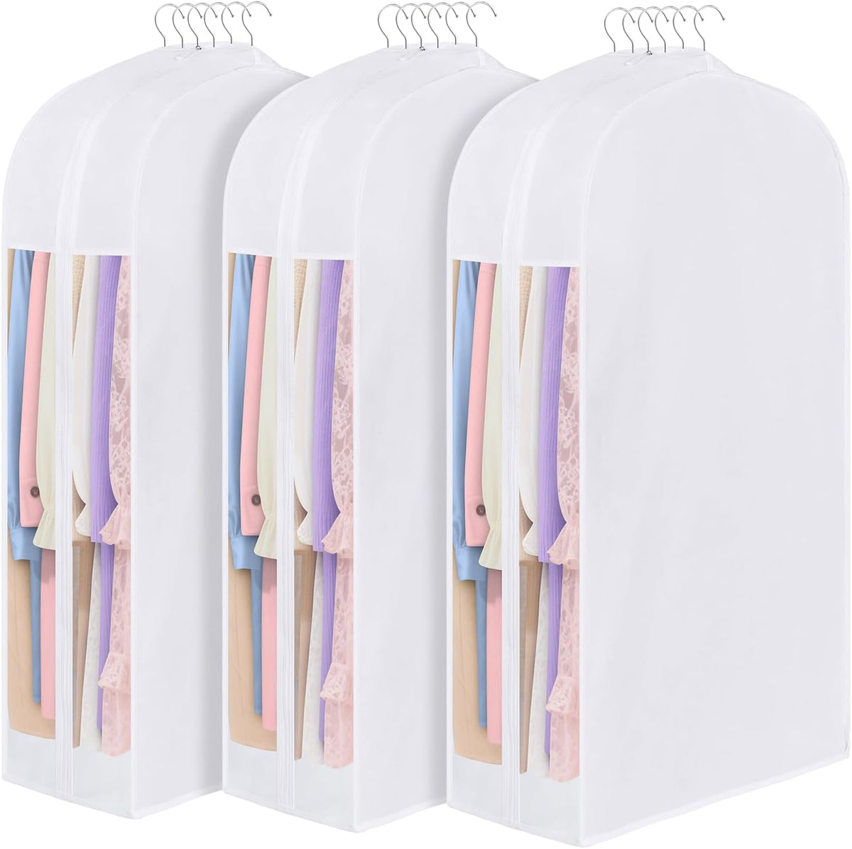 43 Inch Premium Cotton Garment Bag for Hanging Clothes and Storage