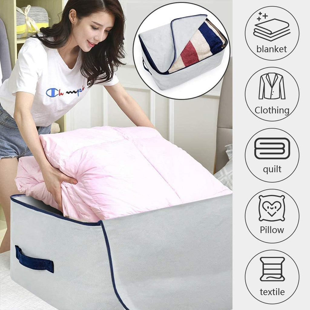 2pcs Canvas Cotton Soft Big Storage Compression Bags Comforters Blankets