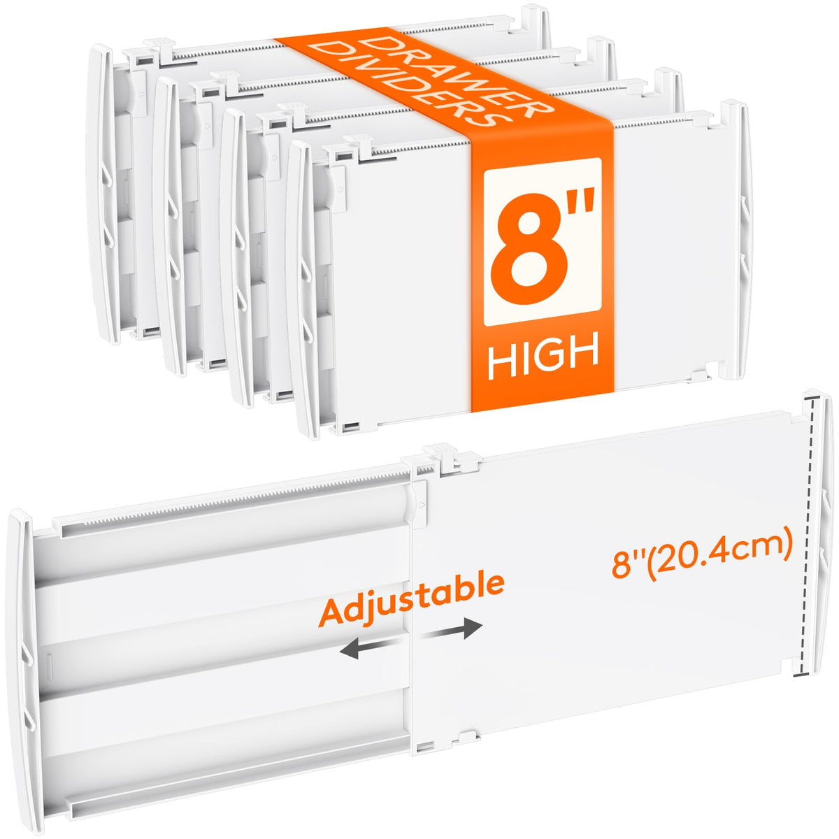 Lifewit 6" Tall Drawer Dividers, Adjustable Deep Drawer Organizer Clothes