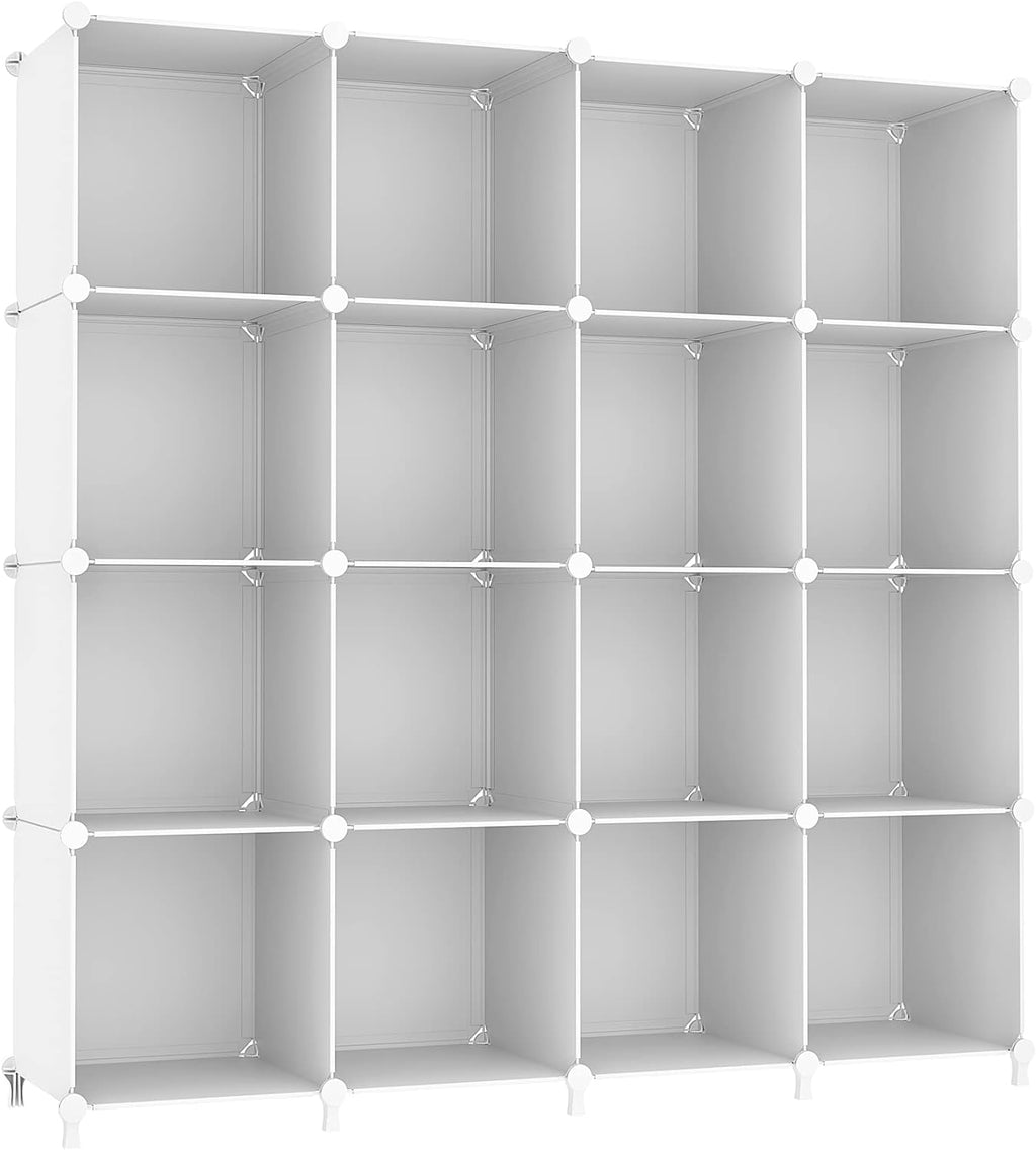 AWTATOS Cube Storage Organizer, 16 Cube Closet Organizer, White