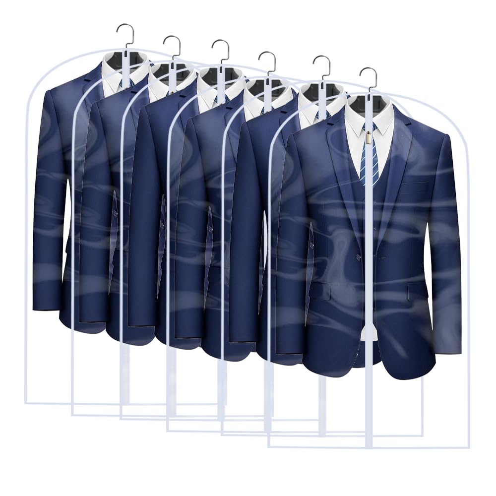 Garment Bags for Hanging Clothes Travel (Set of 12) Clothes Storage Bags Closet Cover for Open Closet with Zipper for Suit, Sweaters Travel Laundry Wardrobe Closet Garment Dust Cover
