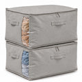 3 Pack Canvas Comforter Storage Bags for Clothes & King Comforters, Natural
