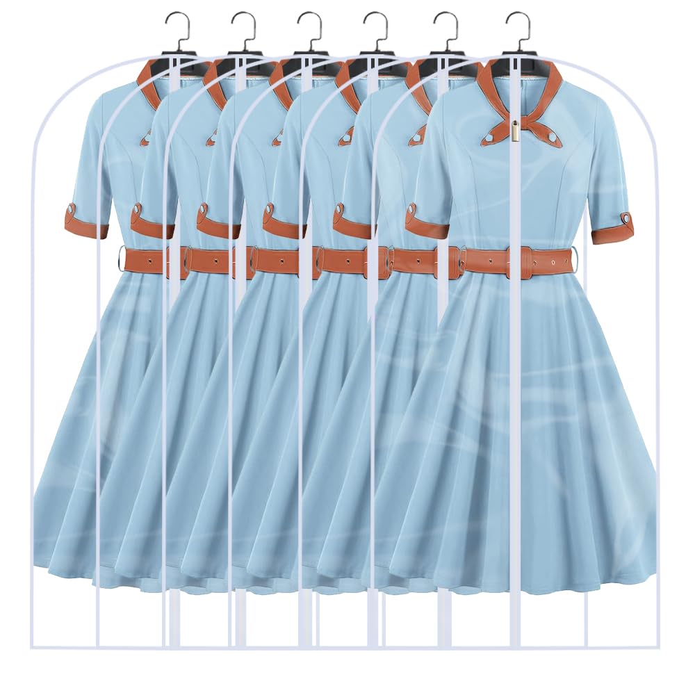 Garment Bags for Hanging Clothes Travel (Set of 12) Clothes Storage Bags Closet Cover for Open Closet with Zipper for Suit, Sweaters Travel Laundry Wardrobe Closet Garment Dust Cover
