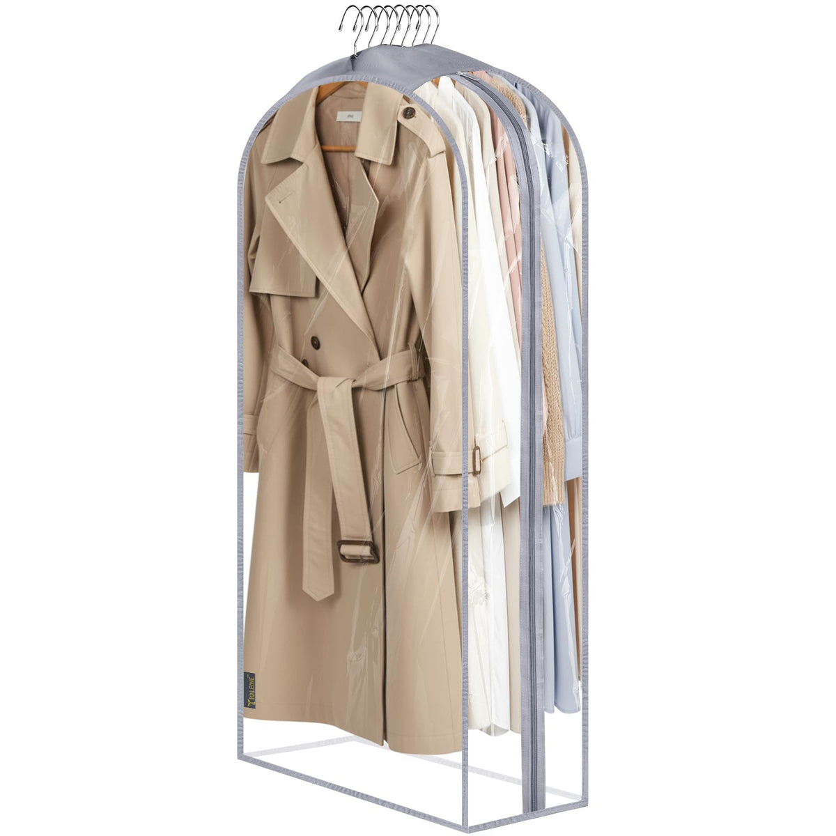 BALEINE 2PK Clear Garment Bags for Hanging Clothes, 40" Dress Suit Bag