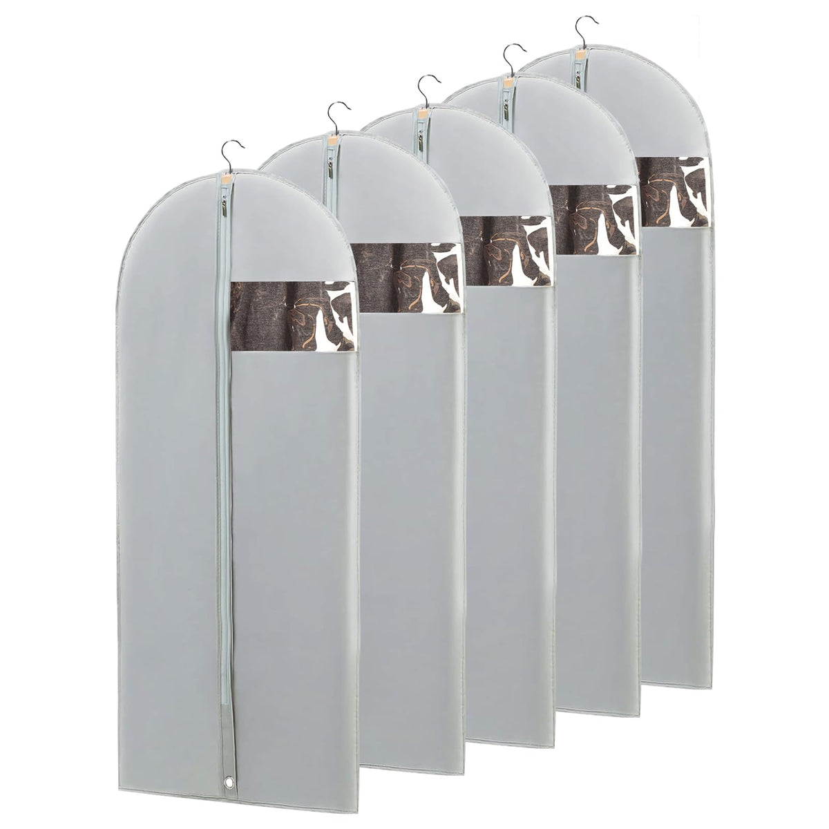 Garment Bags for Hanging Clothes 24" x 40"Coat Covers for Closet Foldable Washable Dress Bags for Hanging Clothes for Long Dress Dance Costumes Suits Gowns Coats