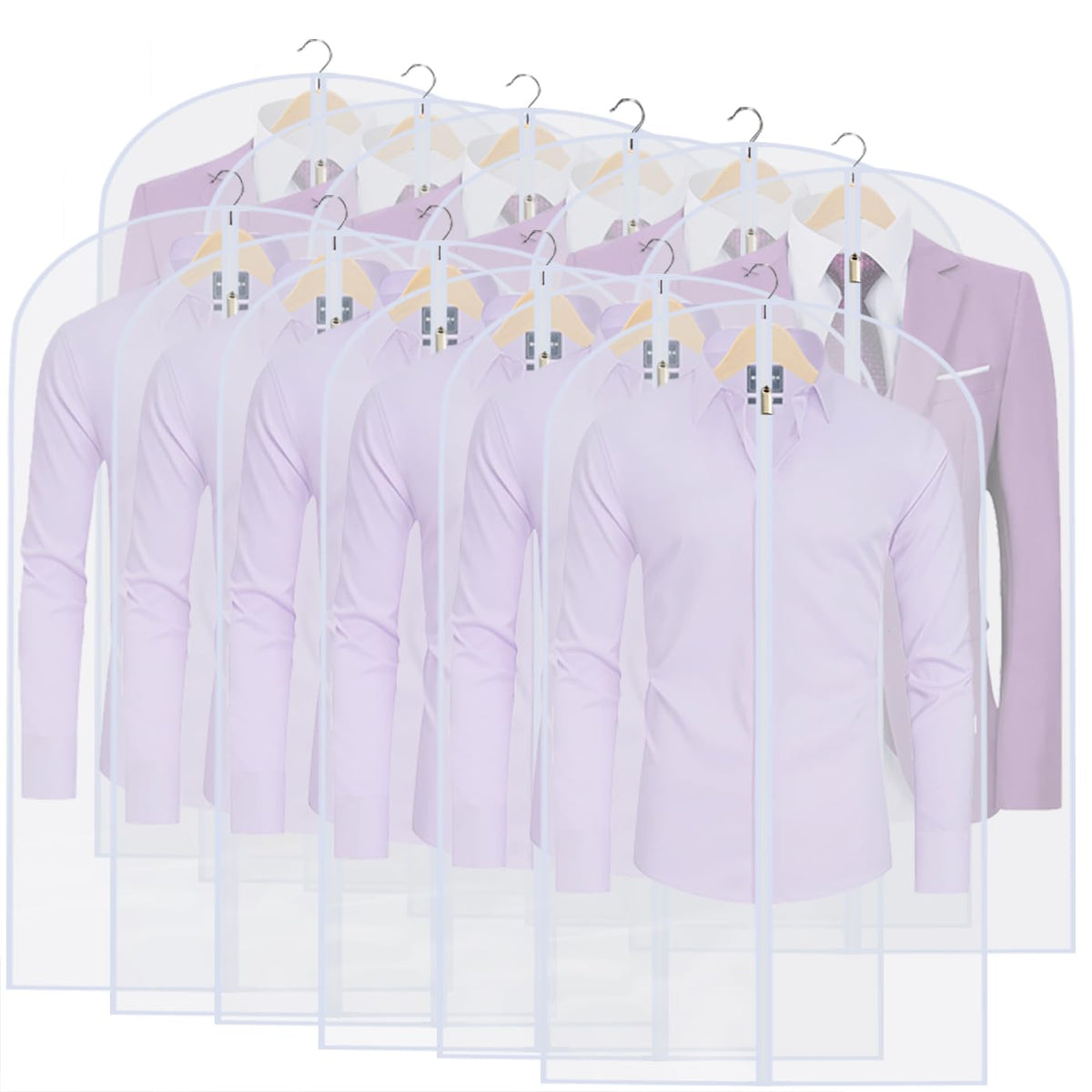 Garment Bags for Hanging Clothes 24" x 40"Coat Covers for Closet Foldable Washable Dress Bags for Hanging Clothes for Long Dress Dance Costumes Suits Gowns Coats