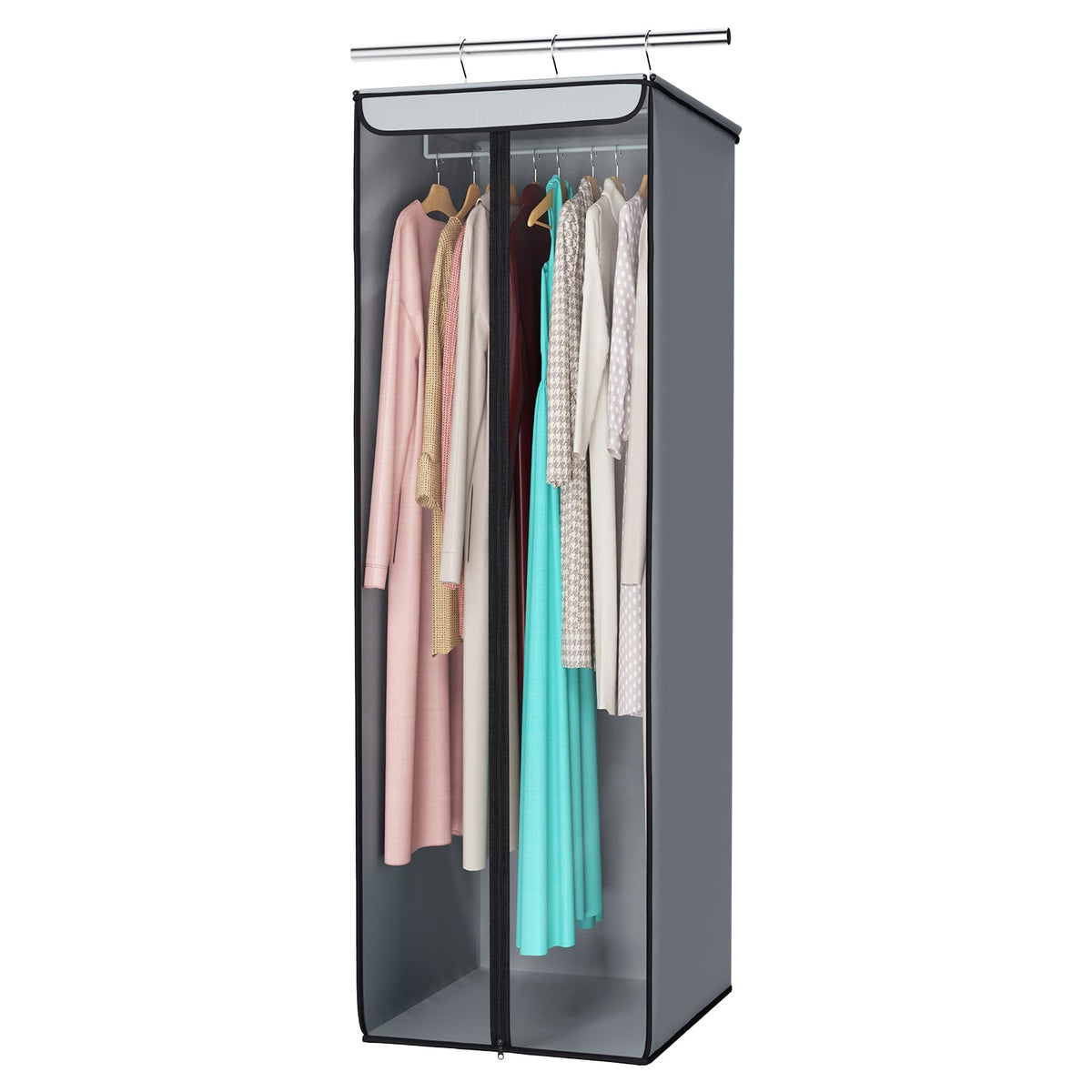 Univivi Garment Bags for Hanging Clothes, Cloth Bag 54 In, 1 PCS, Grey