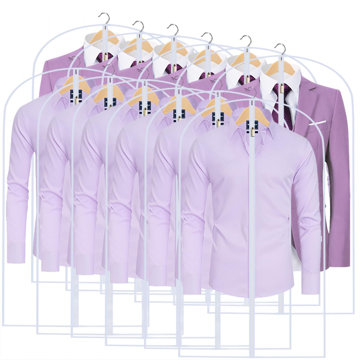 Garment Bags for Hanging Clothes 24" x 40"Coat Covers for Closet Foldable Washable Dress Bags for Hanging Clothes for Long Dress Dance Costumes Suits Gowns Coats