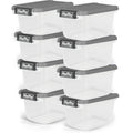 Hefty 63 Qt Hi-Rise Storage Bin with Lid, Stackable Plastic Storage Container, Organizer for Home, Garage & Closet, 4 Pack, Gray
