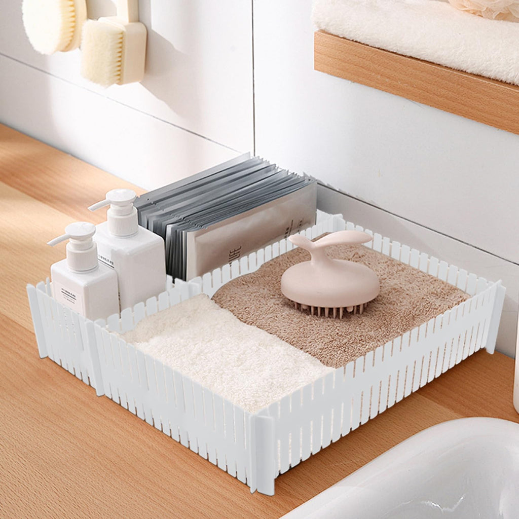 100 PCS Premium DIY Drawer Dividers, White, Adjustable Drawer Organizers for Perfectly Organized Drawers, Tidying Makeup, Clothes, Underwear, Cutlery, Kitchen, Bathroom, Bedroom, Office