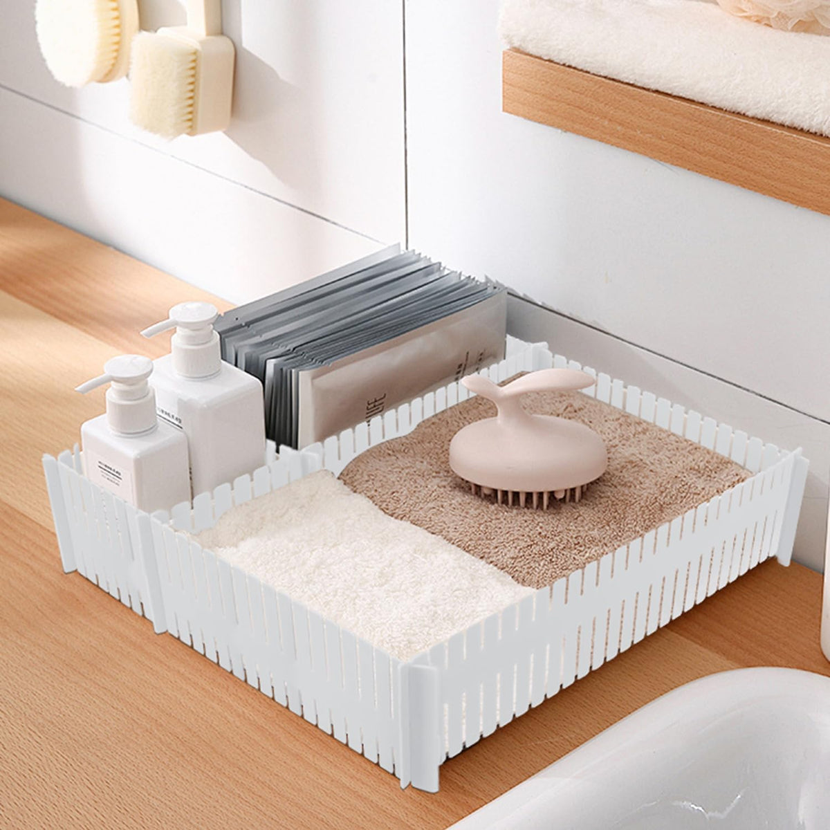 100 PCS Premium DIY Drawer Dividers, White, Adjustable Drawer Organizers for Perfectly Organized Drawers, Tidying Makeup, Clothes, Underwear, Cutlery, Kitchen, Bathroom, Bedroom, Office