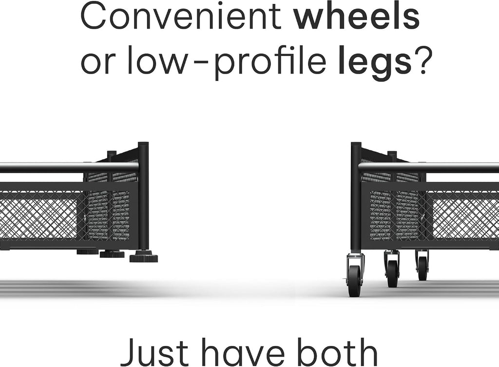Under Bed Storage with Wheels, Large 86L, Heavy Duty Metal, Holds 70lb