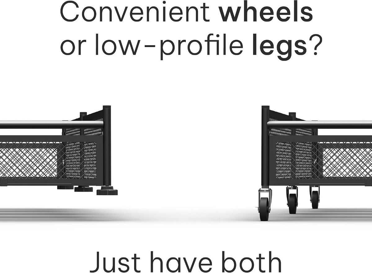 Under Bed Storage with Wheels, Large 86L, Heavy Duty Metal, Holds 70lb